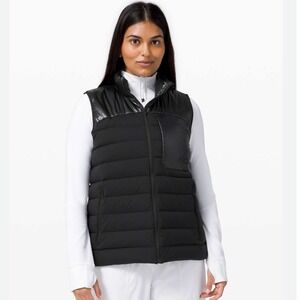 Lululemon Navigation Stretch Down Vest Black W4BLLS Women Size 6 Puffer Jacket